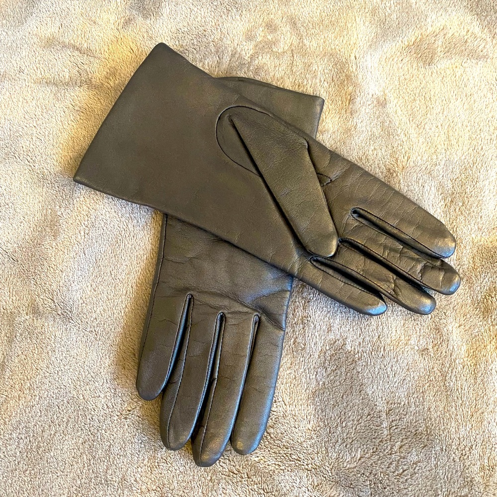 Silver Leather Gloves
